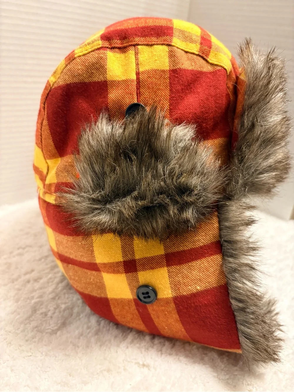 Minnesota Golden Gophers Maroon & Gold Plaid Fur Detail Trapper Adult Hat